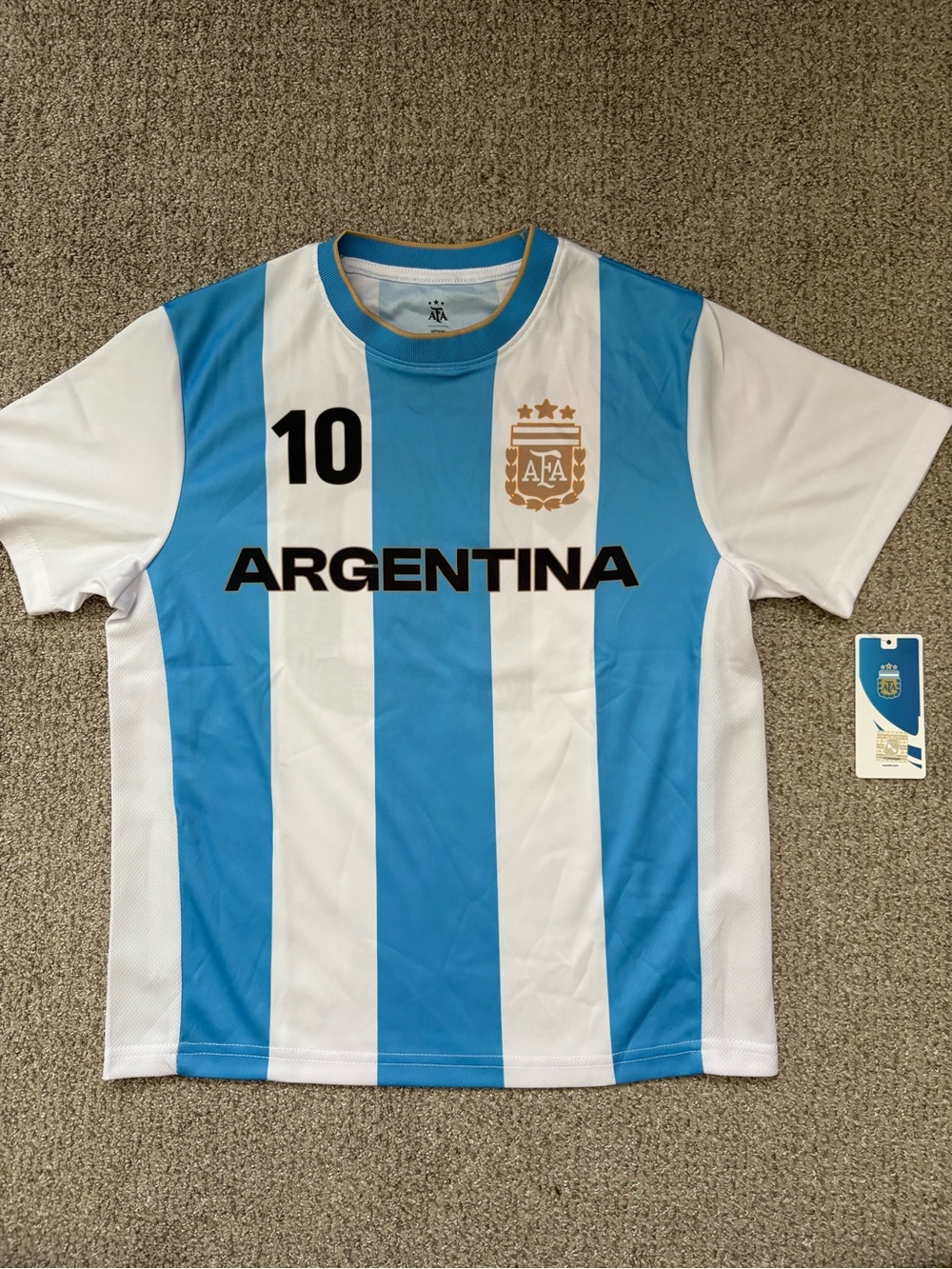 NEW 🔥 AFA Argentina Messi 10 Kids Soccer Jersey size 10-12